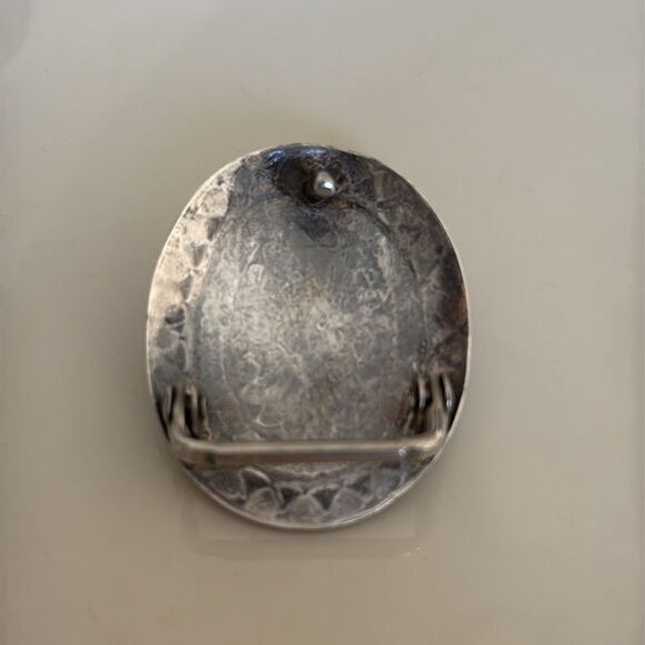 Silver and Turquoise Belt Buckle - Picture 4 of 5